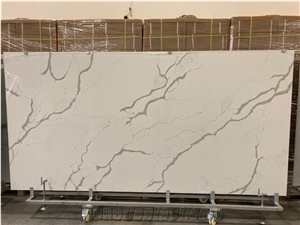 High Quality Engineered Calacatta Laza Quartz Slab