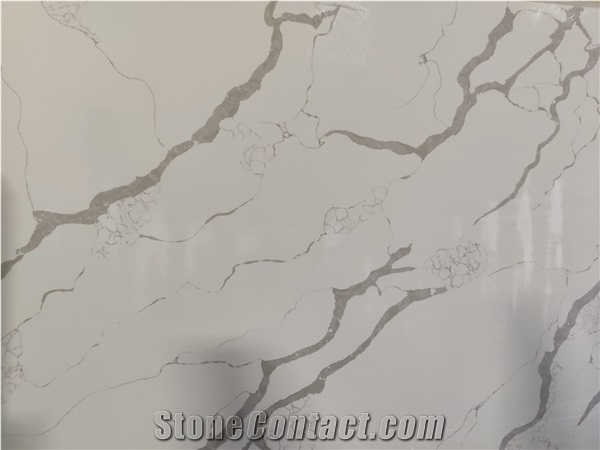 High Quality Engineered Calacatta Laza Quartz Slab