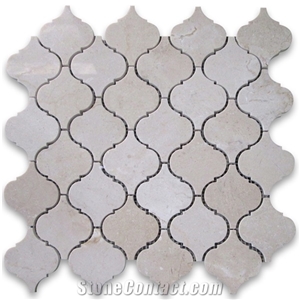 Beige Marble Medium Lantern Shaped Mosaic Tiles Beige Marble Medium Lantern Shaped Mosaic Tiles