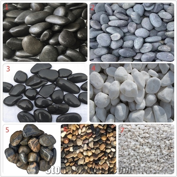 Black Mexican Beach Pebbles Decorative Stone