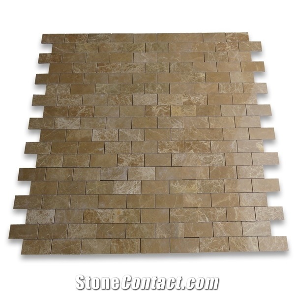 Emperador Light Dark Target Pinwheel Marble Mosaic Tile