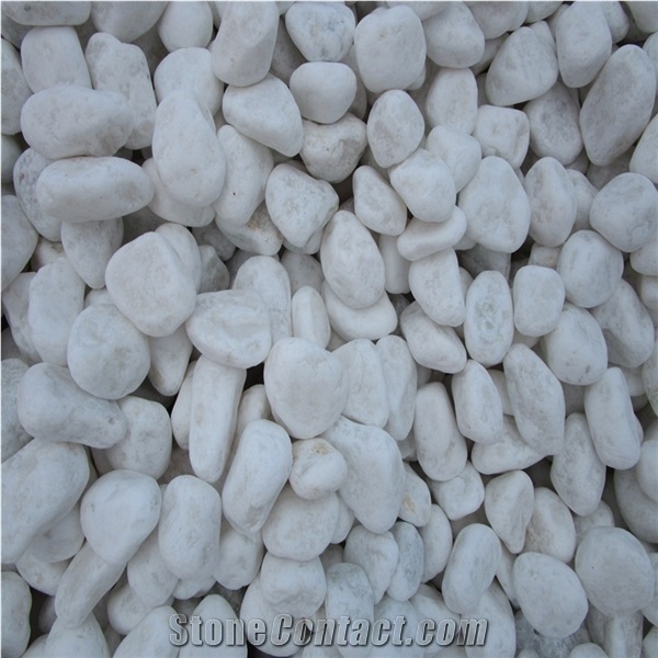 Snow White Crushed Stone, White Pebble, Gravel Stone