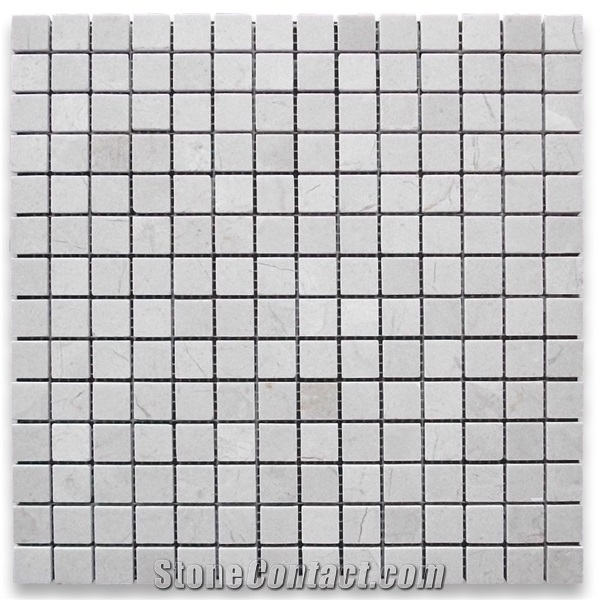 Square Mosaic Tiles Crema Marfil Marble 2x2