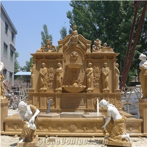 Custom Marble Water Fountain Design with Human Sculptures