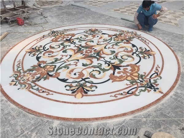 New Design Marble Stone Waterjet Medallions