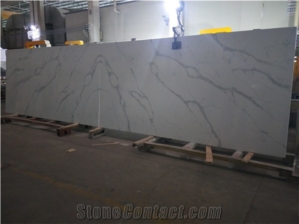 Calacatta White Roma Quartz Slabs