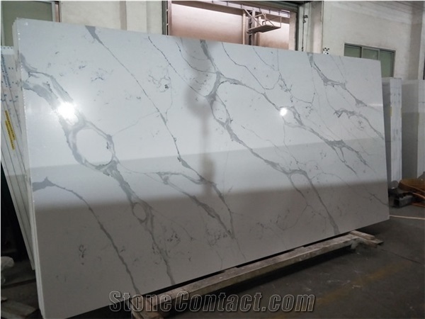 Calacatta White Roma Quartz Slabs