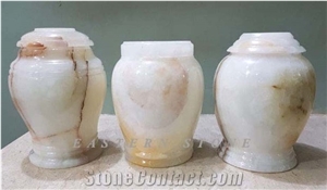 Pure White Onyx Urns, Onyx Jars, Onyx Tiny Pet Urns