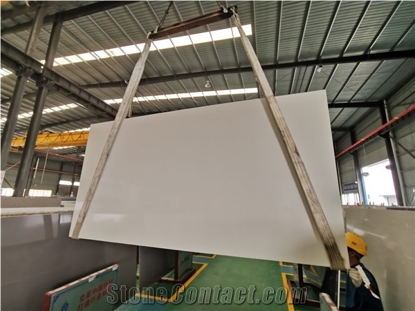 China Pure White Artificial Marble Engineer Stone Slab Price