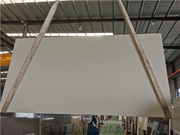 Polished China Pure White Artificial Stone Marble Slabs