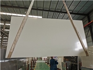 Polished China Pure White Artificial Stone Marble Slabs