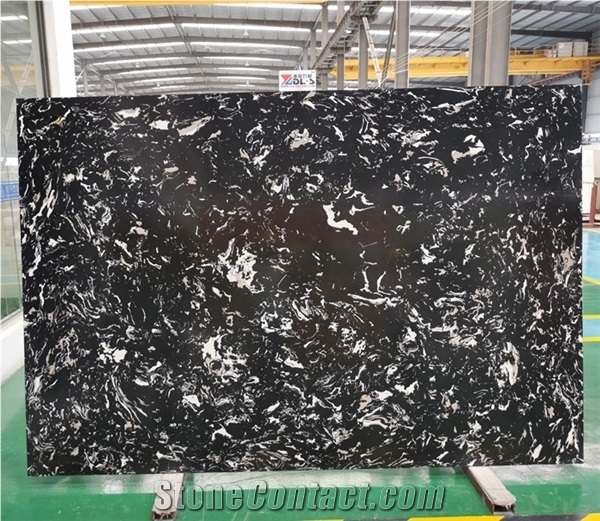 Silver Black Dragon Artificial Marble Stone Slabs