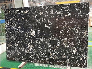 Silver Dragon Black Artificial Marble Stone Slab Tile Floor