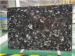 Silver Dragon Black Artificial Marble Stone Slab Tile Floor
