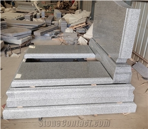 China Grey Granite Israel Style Double Monuments