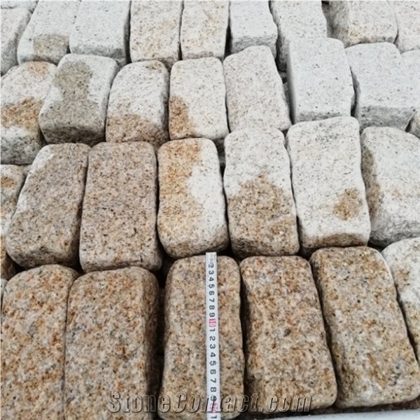 G682 Yellow Granite Split Tumbled Cobbles