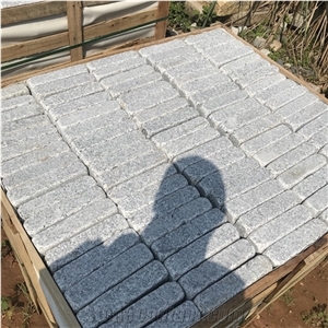 Split Sawn Cut Tumbled Grey Granite Cobbles