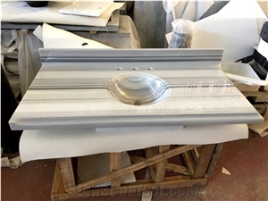 Zebra White Marble Bathroom Solid Washing Basin