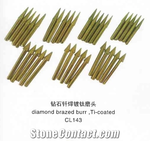 Diamond Brazed Burr, Ti-Coated Cl143-Cl144