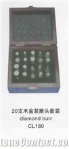 Wooden Boxed Diamond Burr, 20pcs/Set, Cl180