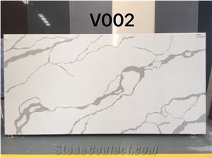Calacatta White Quartz Big Slabs Factory Price
