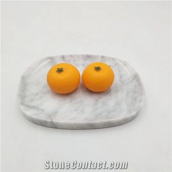 Marble Tray Dessert Fruit Plate Dining Kitchen Accessory