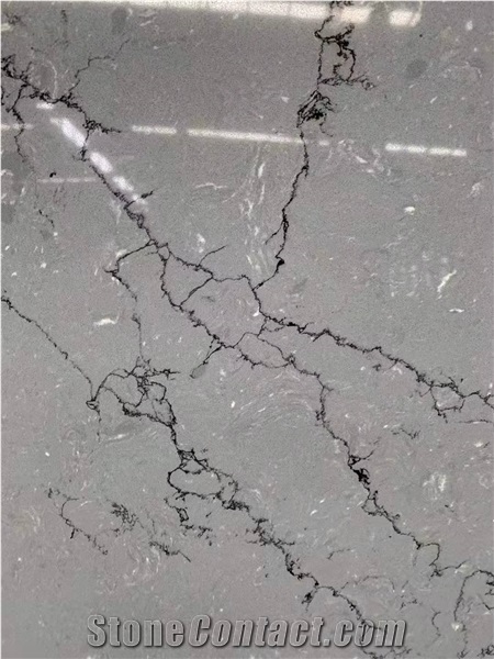 New Grey Vein Calatata Quartz Stone Artificial