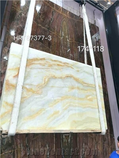 Snow White Onyx Light Yellow Onyx Big Slabs