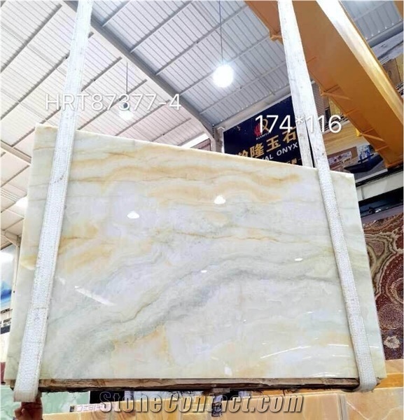 Snow White Onyx Light Yellow Onyx Big Slabs
