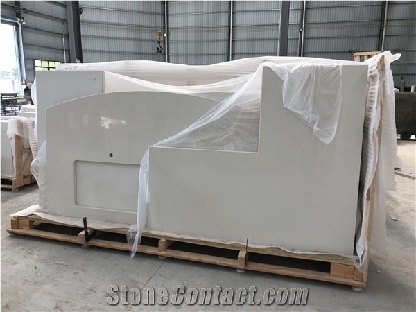 White/Grey Artificial Stone Kitchen Countertop