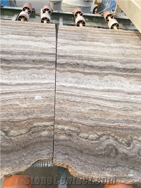 Iran River Silver Travertine Slab, Gray Travertine