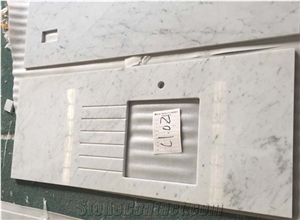 Bianco Carrara White Marble Kitchen Countertops