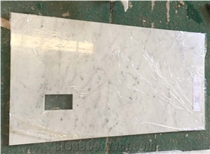 Bianco Carrara White Marble Kitchen Countertops