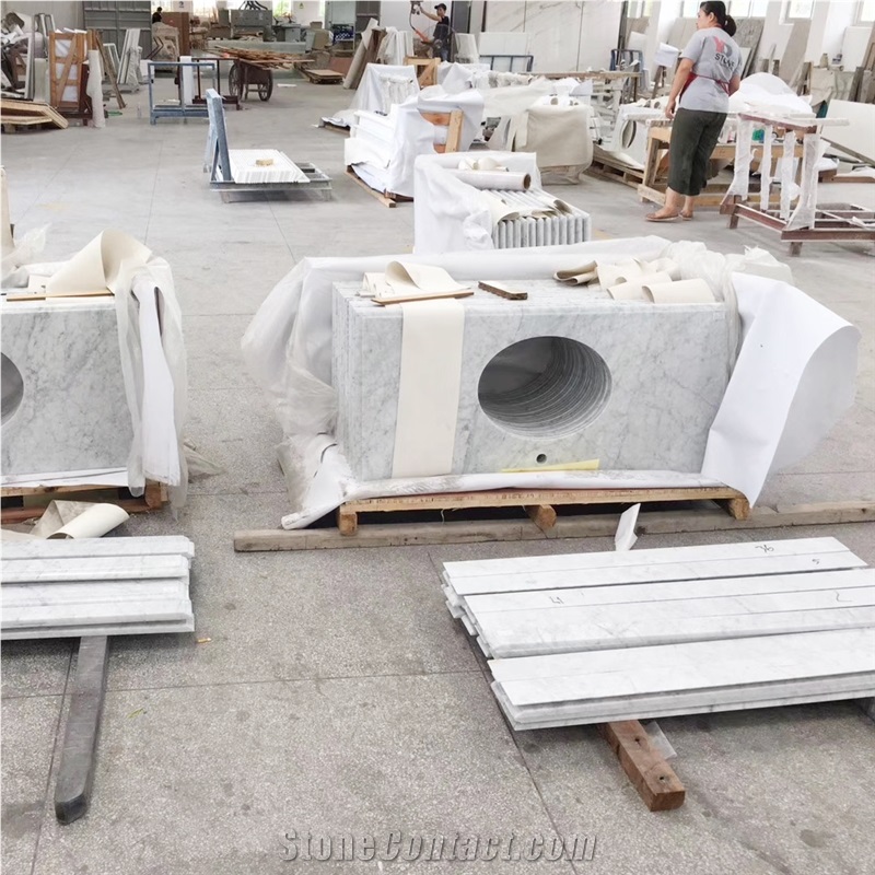 Customized Marble Bathroom Counter Vanity Tops