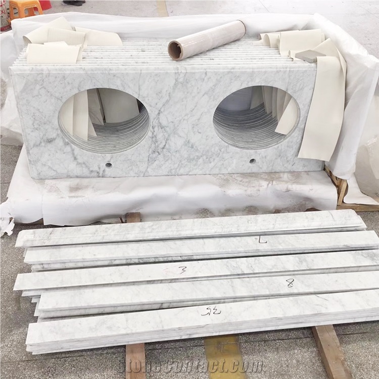 Customized Marble Bathroom Counter Vanity Tops