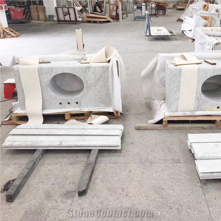 Customized Marble Bathroom Counter Vanity Tops