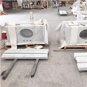 Customized Marble Bathroom Counter Vanity Tops