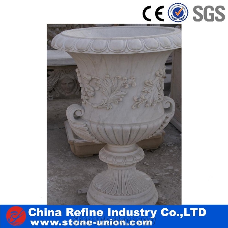 Beautiful Classic Large Garden Marble Flowerpot