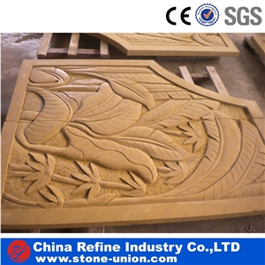 Beige Marble Handcraft Carving Animal Reliefs