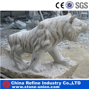 Beige Rusty Granite Tiger Animal Abstract Statues