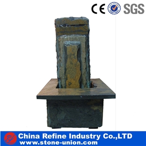 Black Slate Abstract Wall Mounted Water Fountains