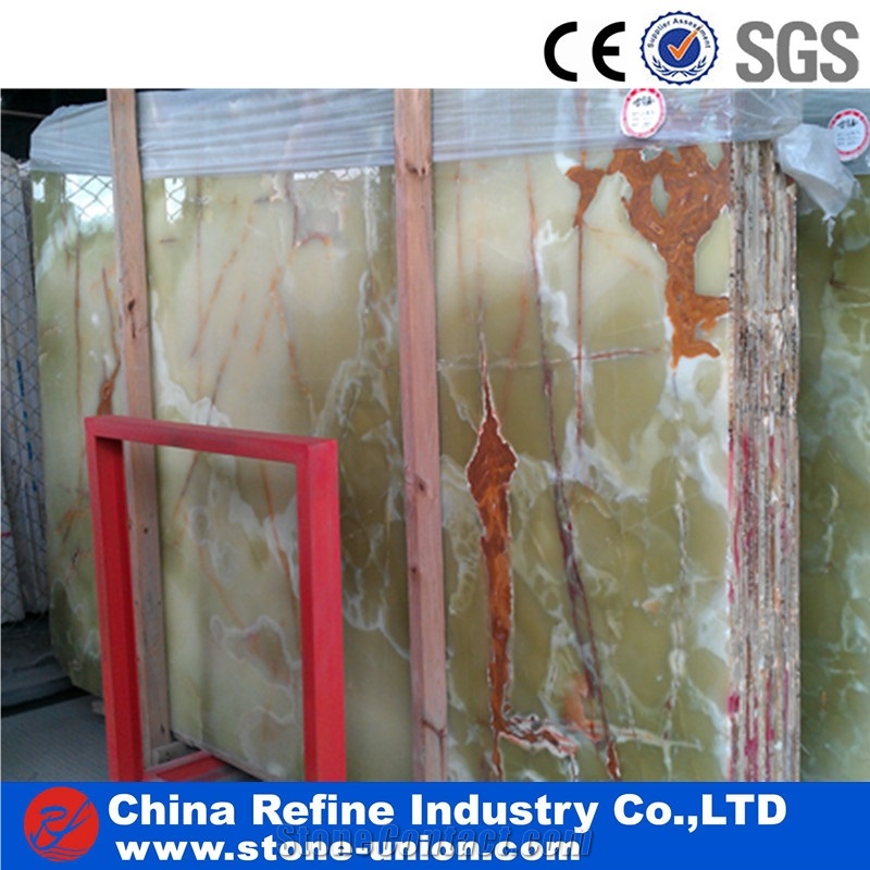 Cheap Antique Green Polished Onyx Slabs & Tiles