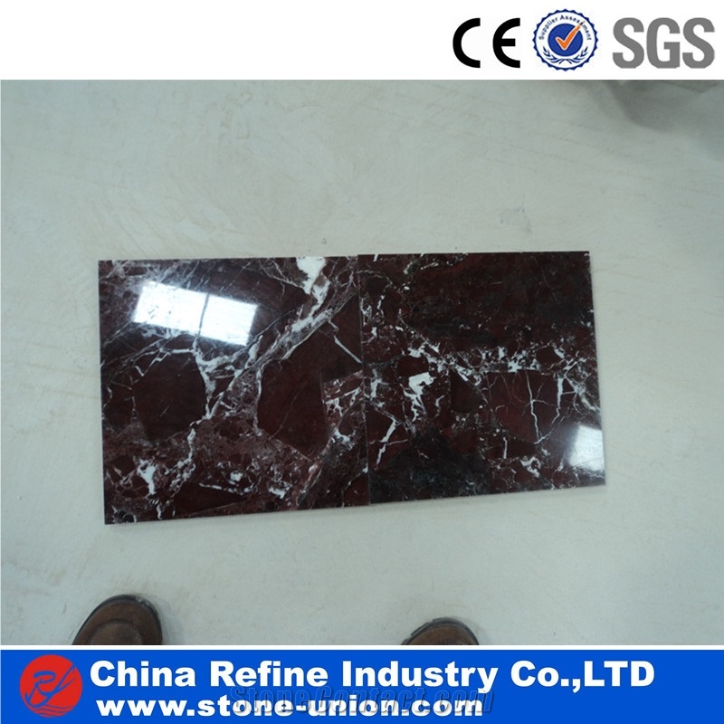 Cheap Rosso Lepanto Marble Flooing Tiles, Bathroom Tiles
