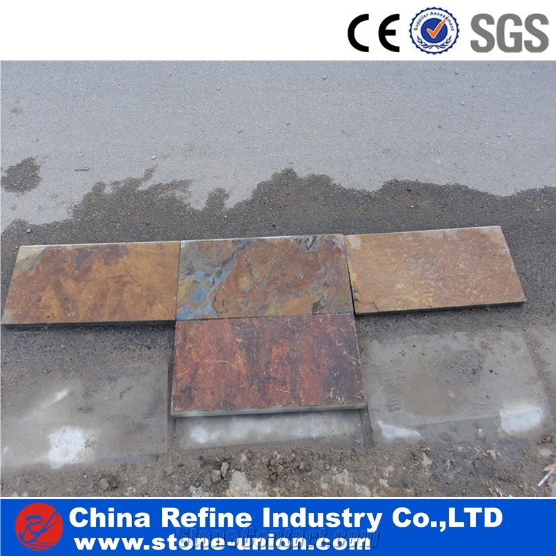 Cheap Chinese Rusty Copper Slate Tiles