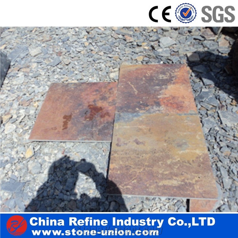 Cheap Chinese Rusty Copper Slate Tiles