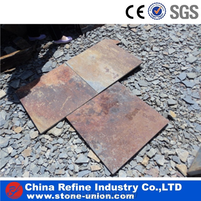 Cheap Chinese Rusty Copper Slate Tiles