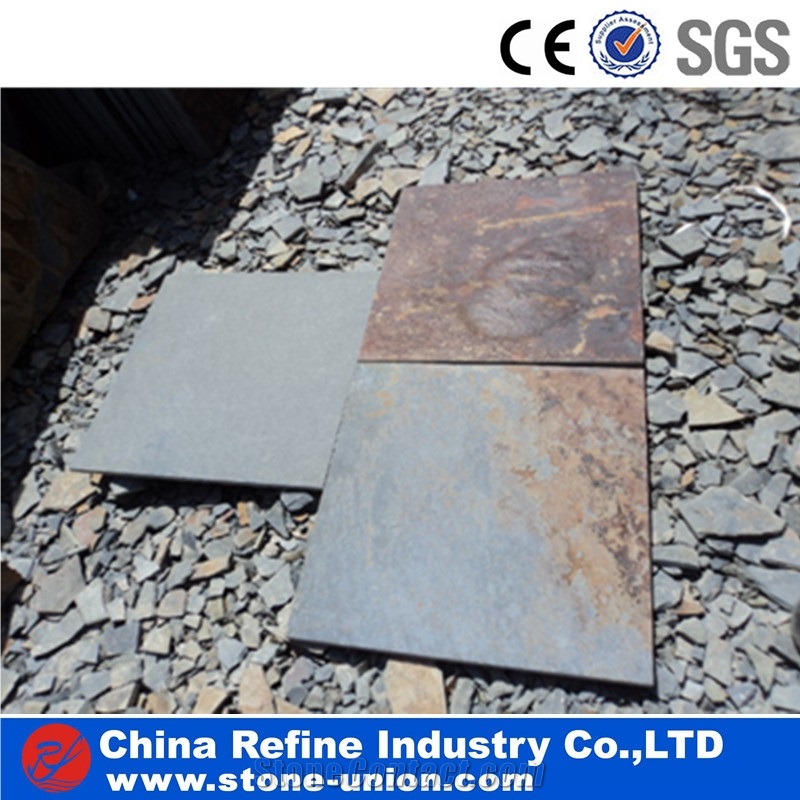 Cheap Chinese Rusty Copper Slate Tiles