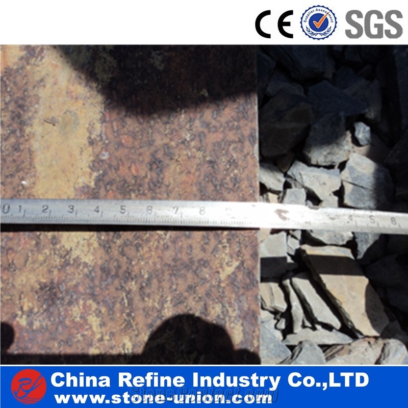 Cheap Chinese Rusty Copper Slate Tiles