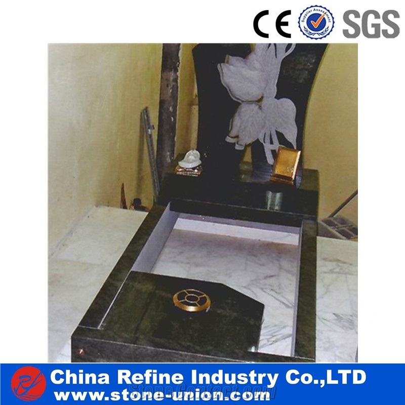 Cheap Customized Monument Carving Black Granite