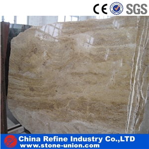 Cheap Golden Polished Travertine Slabs & Tiles